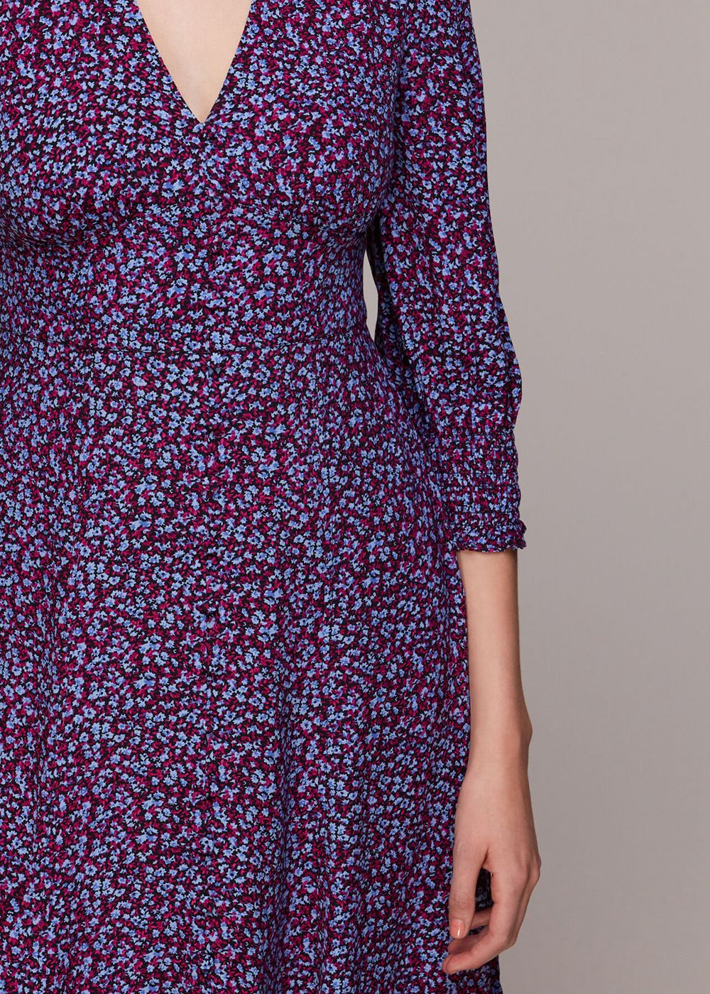 Whistles Floral Garden Midi Dress Purple / Multicolor | US-28153GRSX