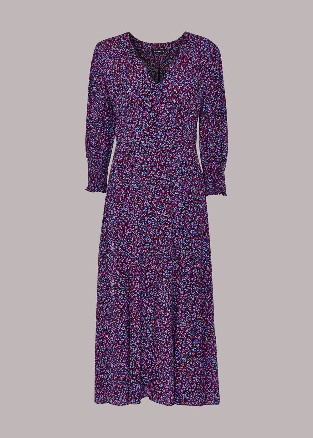 Whistles Floral Garden Midi Dress Purple / Multicolor | US-28153GRSX