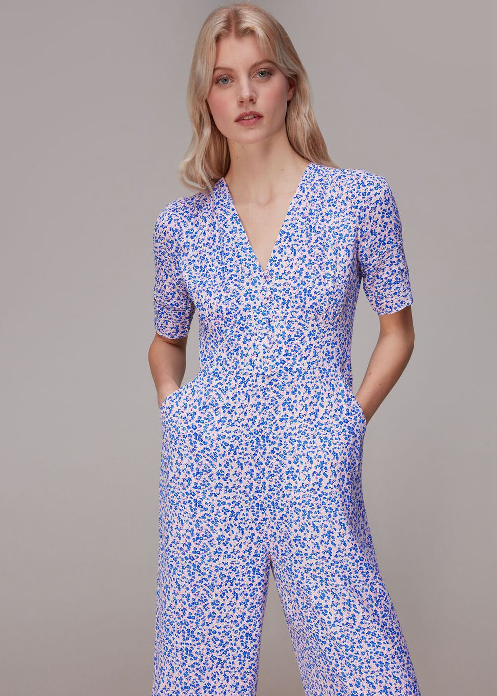 Whistles Floral Garden Print Jumpsuit Multicolor | US-24586FCYK