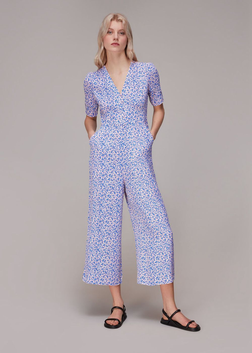 Whistles Floral Garden Print Jumpsuit Multicolor | US-24586FCYK