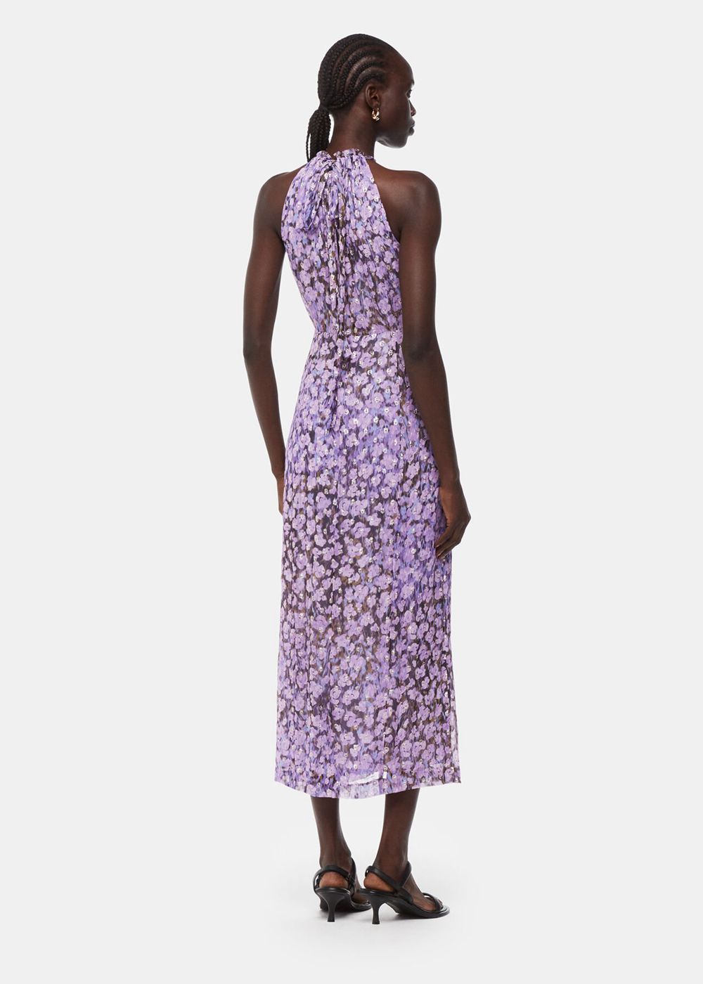 Whistles Floral Metallic Dobby Dress Purple / Multicolor | US-18793ZJUQ