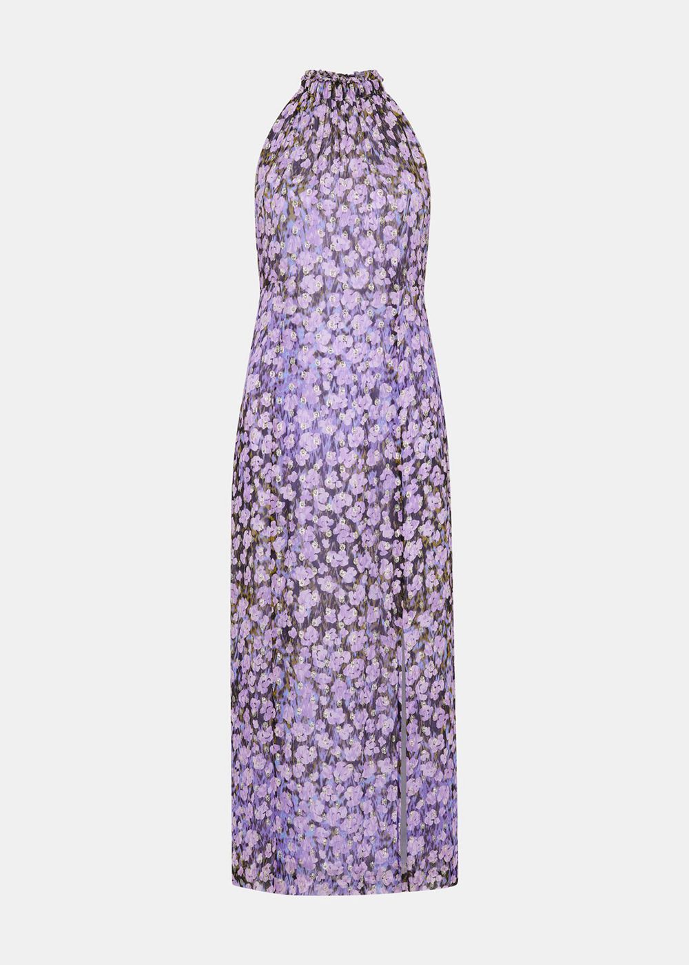 Whistles Floral Metallic Dobby Dress Purple / Multicolor | US-18793ZJUQ