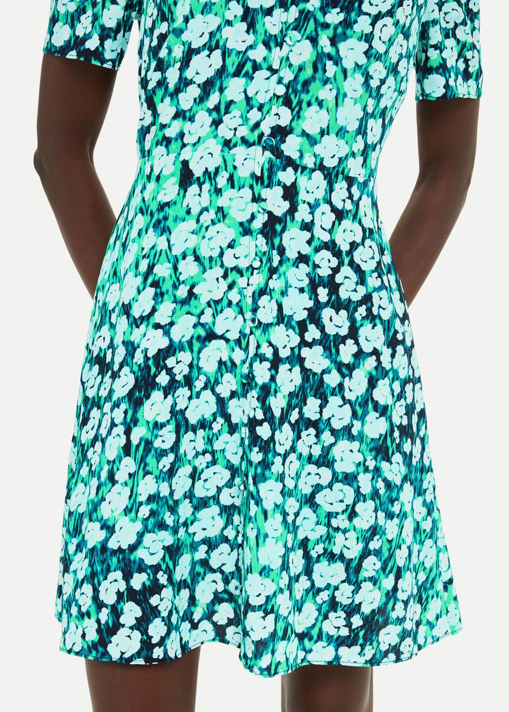 Whistles Floral Petal Rowan Dress Green / Multicolor | US-60981PMDV