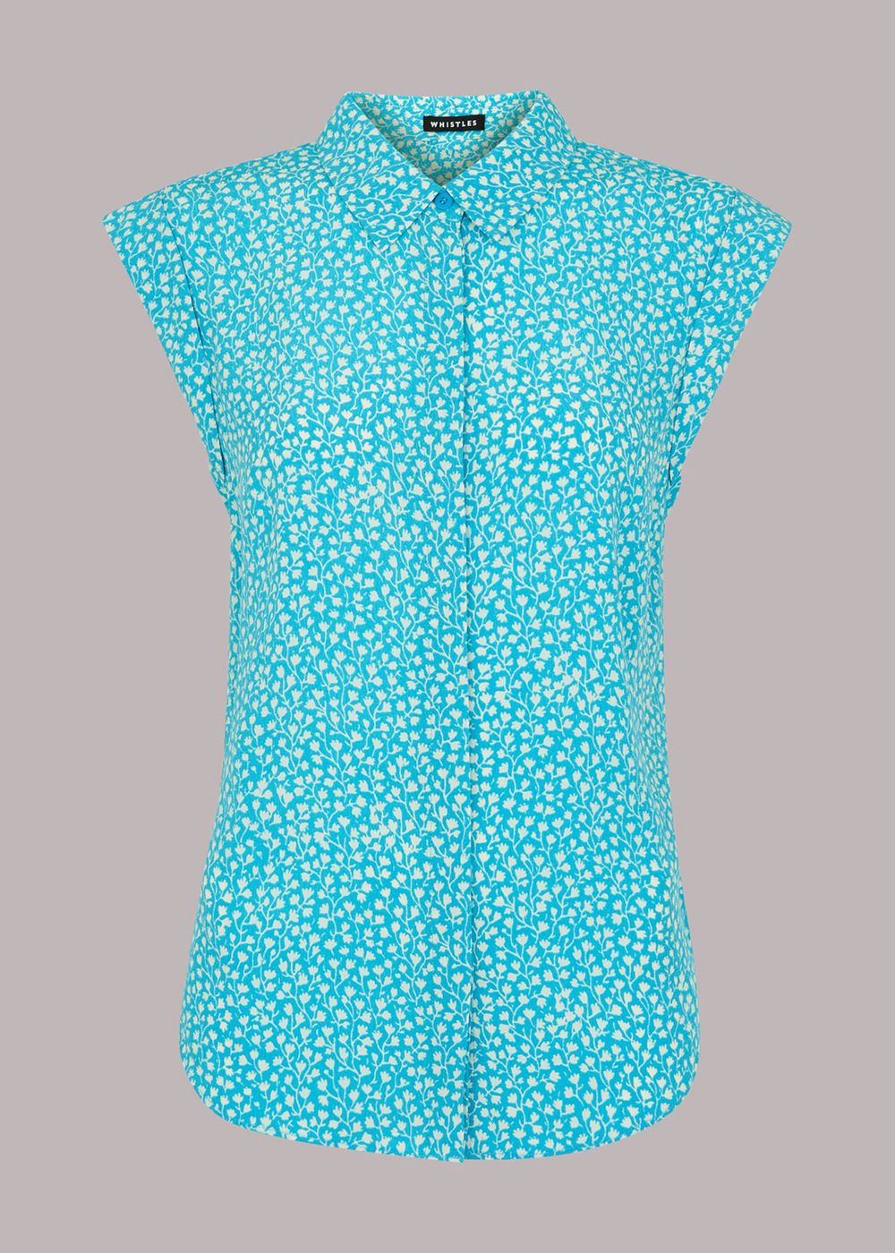 Whistles Flowerpod Sleeveless Shirts Blue / Multicolor | US-23468VIGP