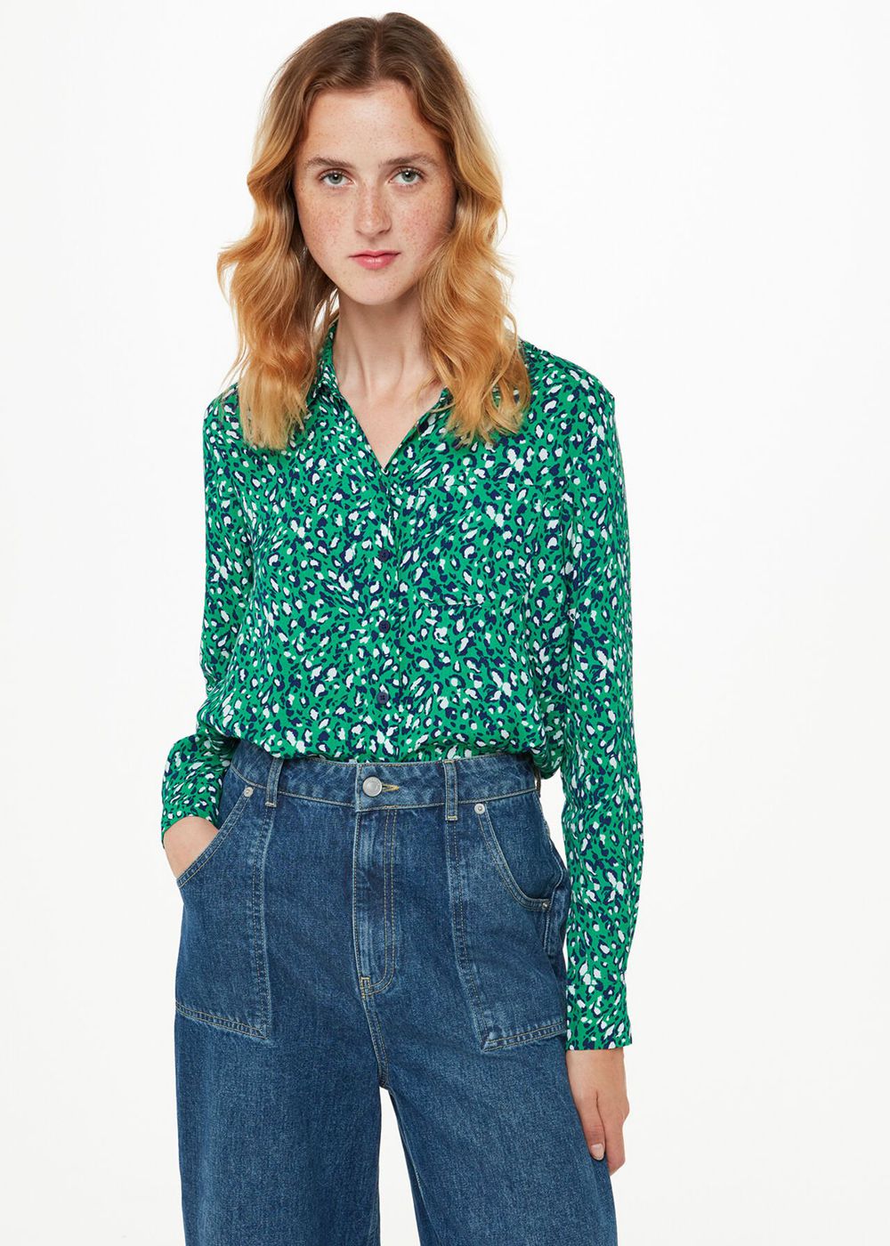 Whistles Flowing Leopard Print Shirts Green / Multicolor | US-17894KFUS