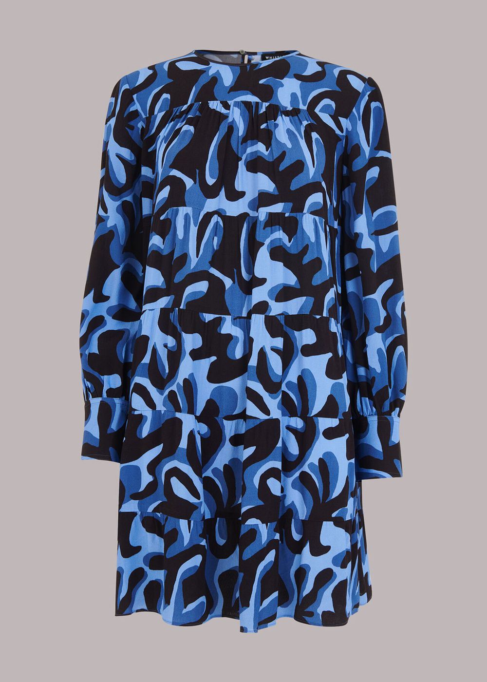 Whistles Foliage Print Tiered Dress Blue / Multicolor | US-47918DHZA