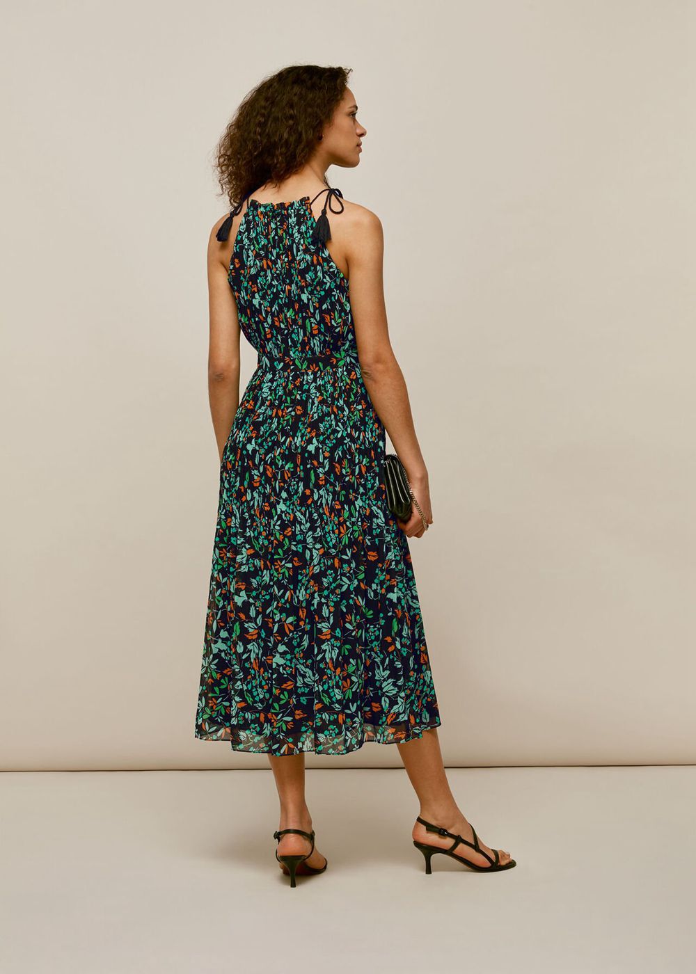 Whistles Forest Floral Halter Dress Blue / Multicolor | US-54621KTYZ