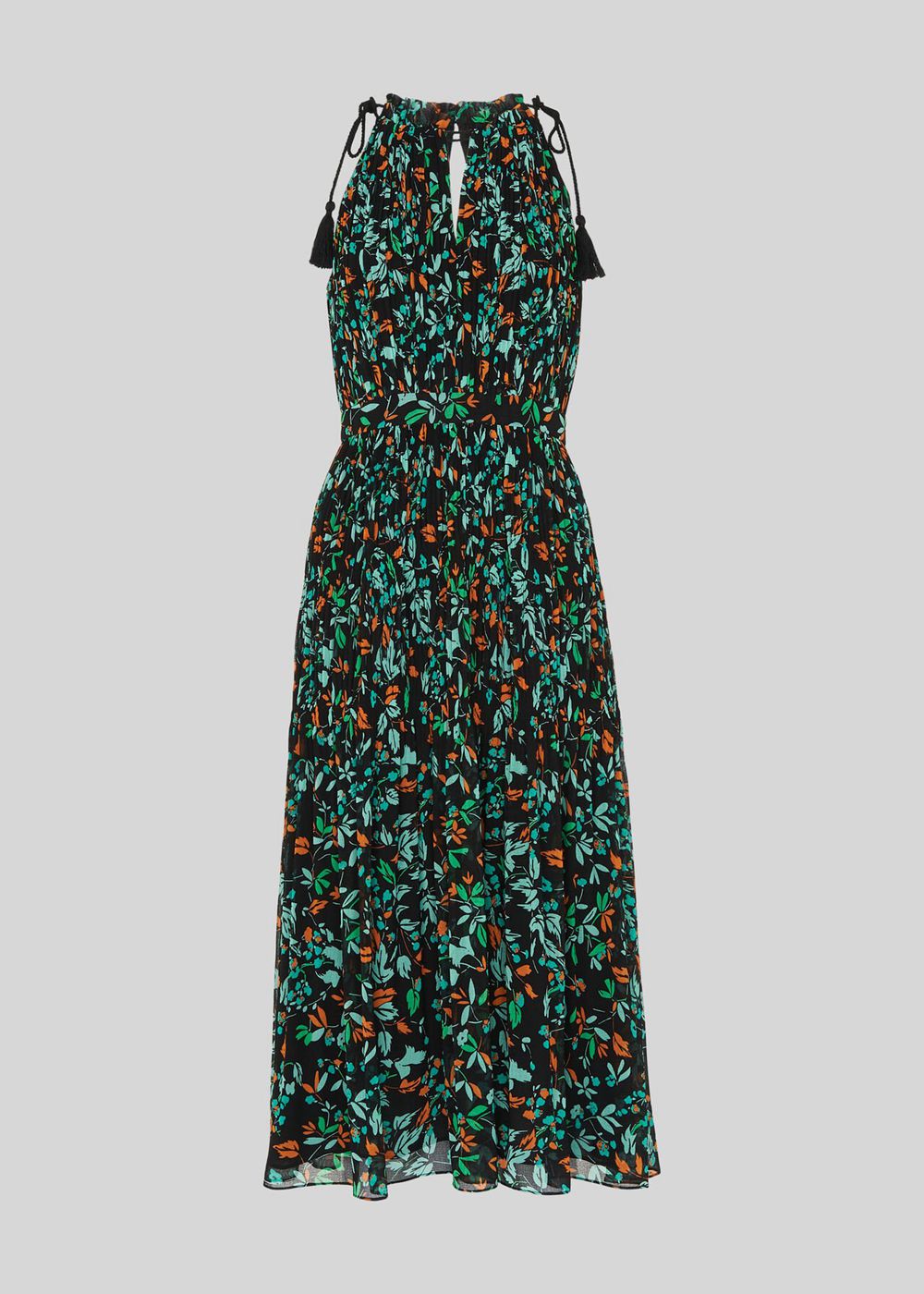 Whistles Forest Floral Halter Dress Blue / Multicolor | US-54621KTYZ