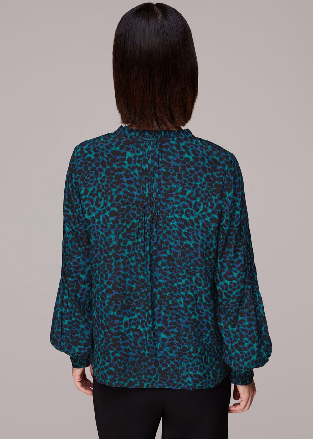 Whistles Forest Leopard Blouse Turquoise / Multicolor | US-60853GMFX