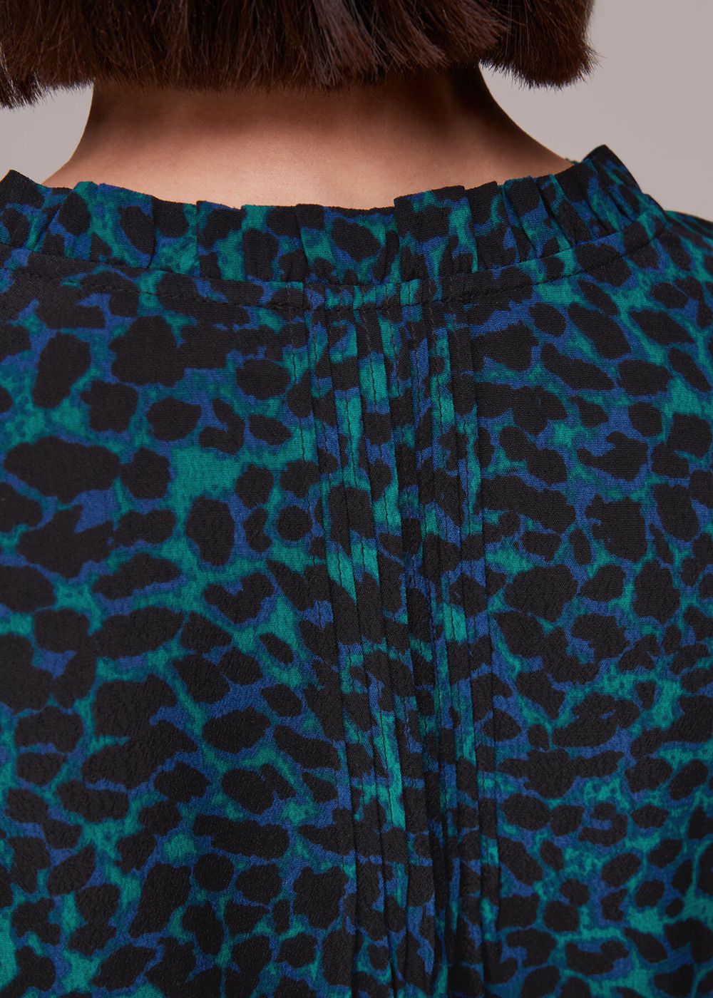 Whistles Forest Leopard Blouse Turquoise / Multicolor | US-60853GMFX