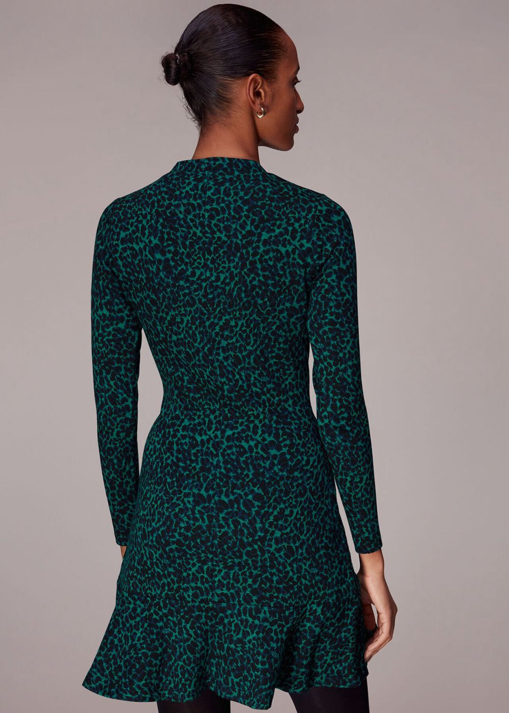 Whistles Forest Leopard Jacquard Dress Turquoise / Multicolor | US-98152SXIH