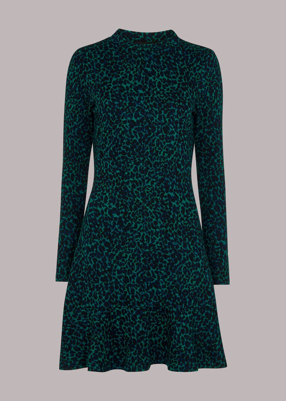 Whistles Forest Leopard Jacquard Dress Turquoise / Multicolor | US-98152SXIH