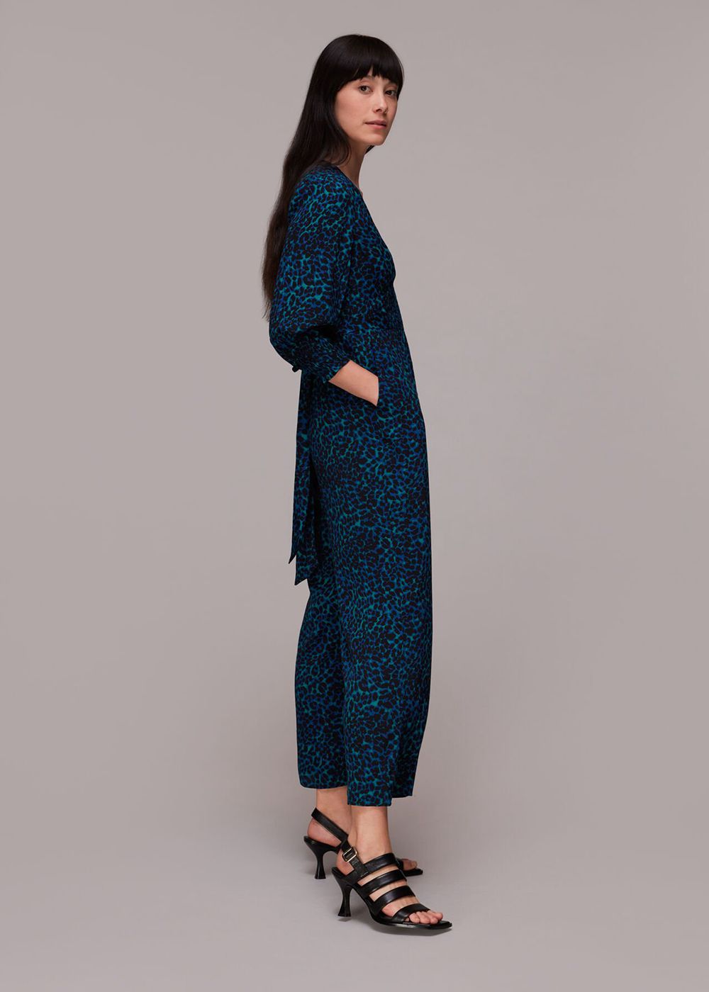 Whistles Forest Leopard Jumpsuit Turquoise / Multicolor | US-57684RZVP