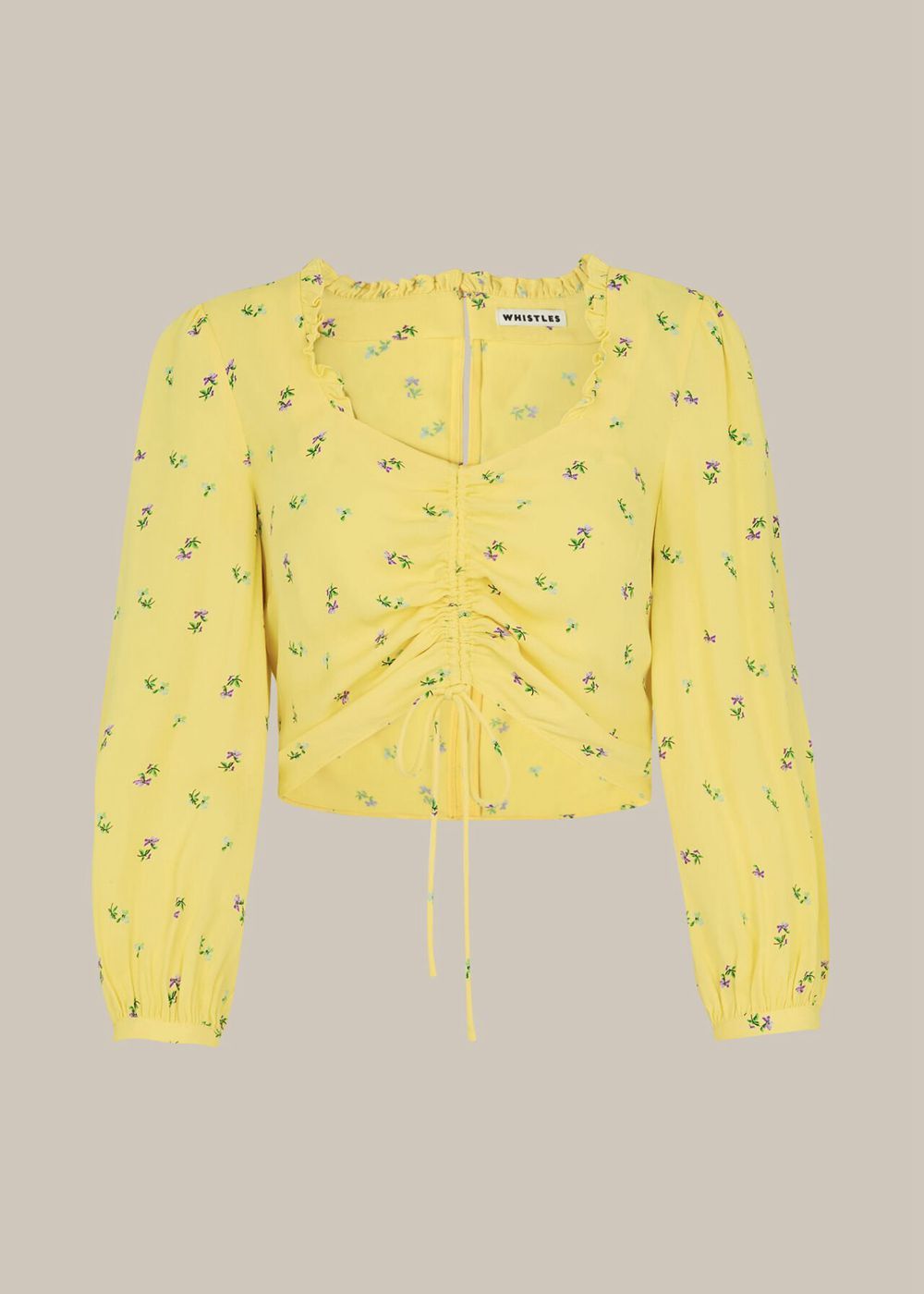 Whistles Forget Me Not Drawstring Top Yellow / Multicolor | US-47065QZCH