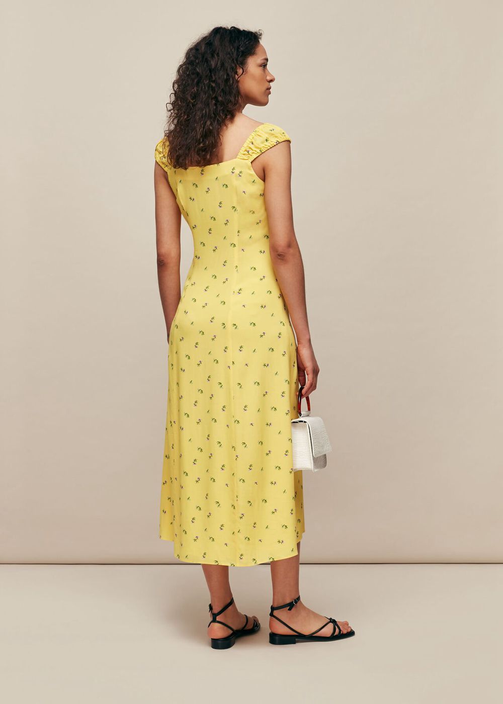 Whistles Forget Me Not Print Dress Yellow / Multicolor | US-60915YTON