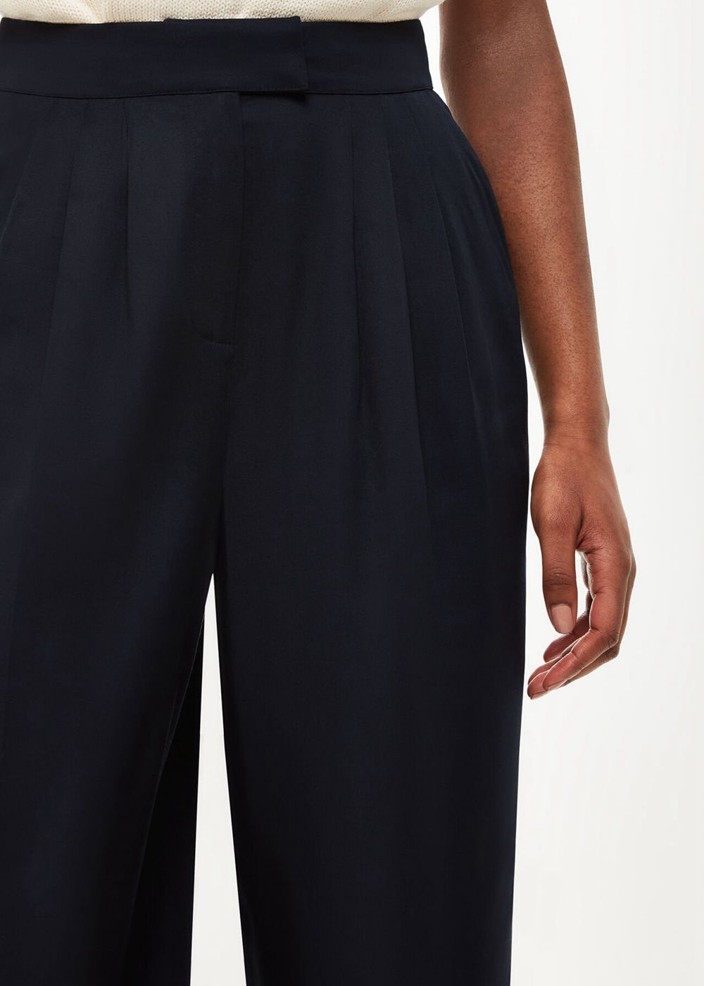 Whistles Fran Pleat Pants Black | US-24059IPXZ