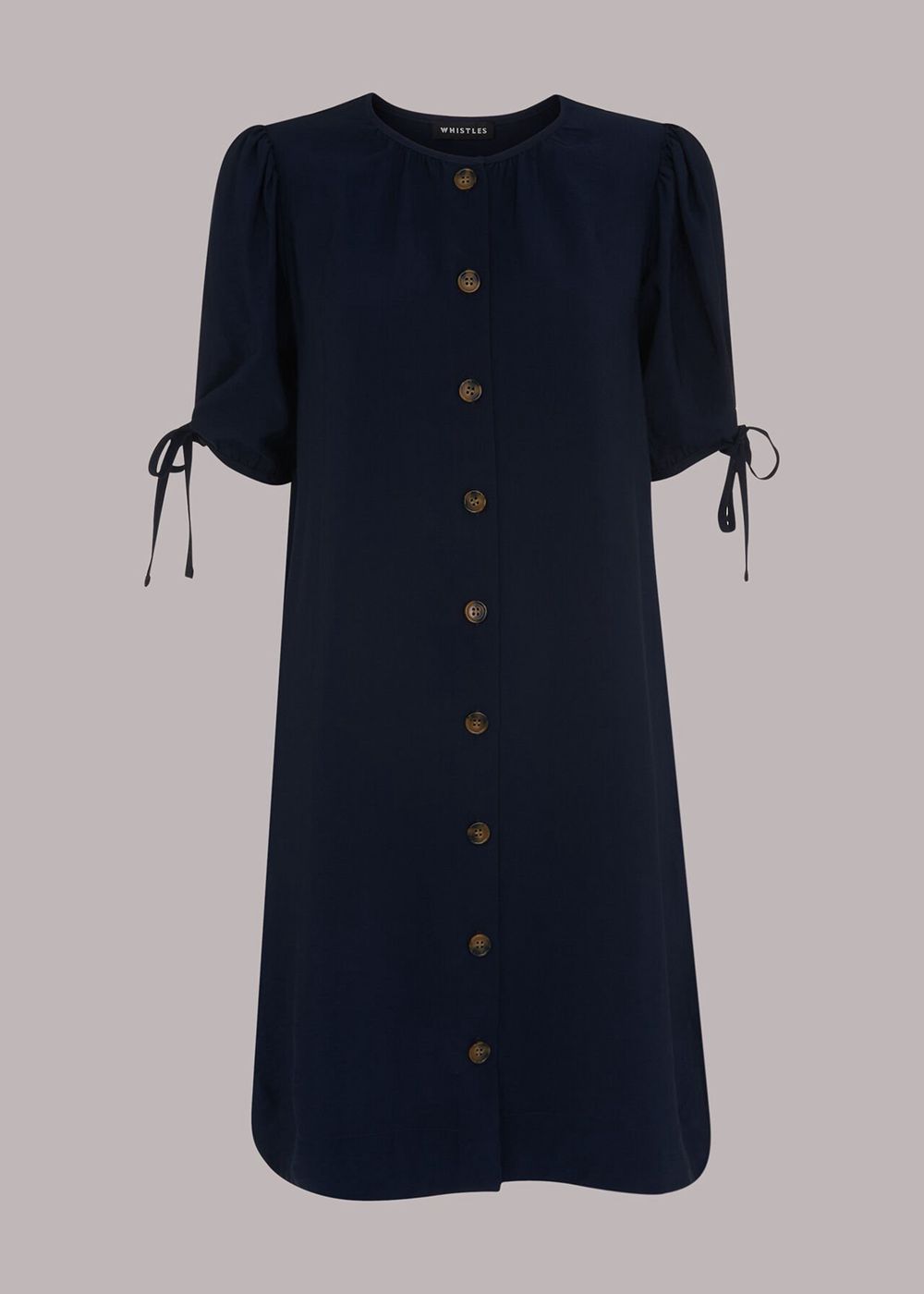 Whistles Frankie Button Through Dress Navy | US-18730OLJY