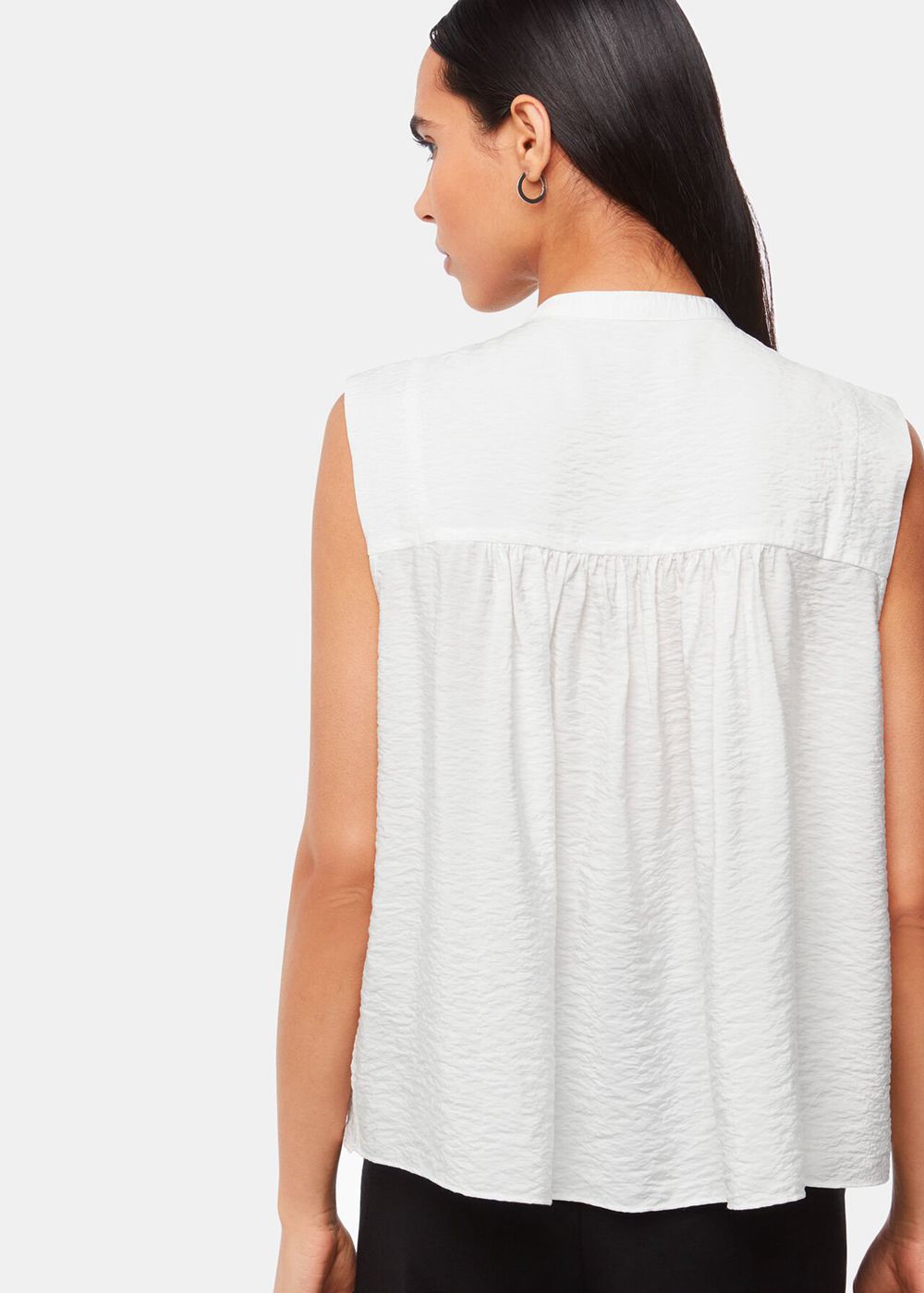 Whistles Frankie Sleeveless Blouse White | US-80179WQPJ