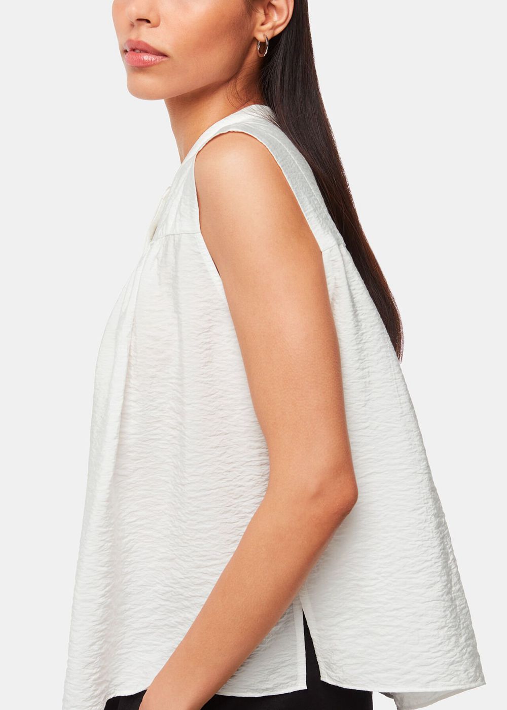 Whistles Frankie Sleeveless Blouse White | US-80179WQPJ