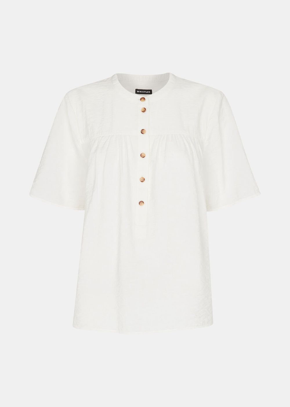 Whistles Freda Short Sleeve Top White | US-38549RPHT