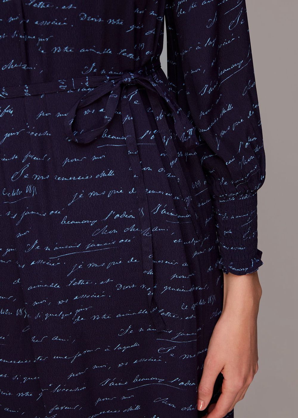 Whistles French Handwriting Midi Dress Navy / Multicolor | US-20493ZGDY