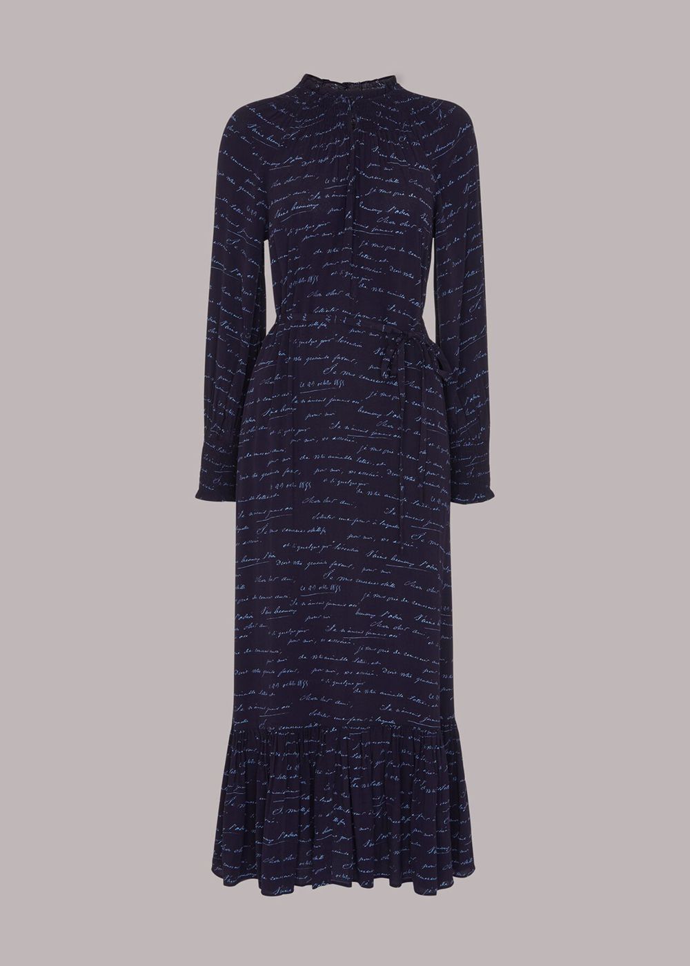 Whistles French Handwriting Midi Dress Navy / Multicolor | US-20493ZGDY