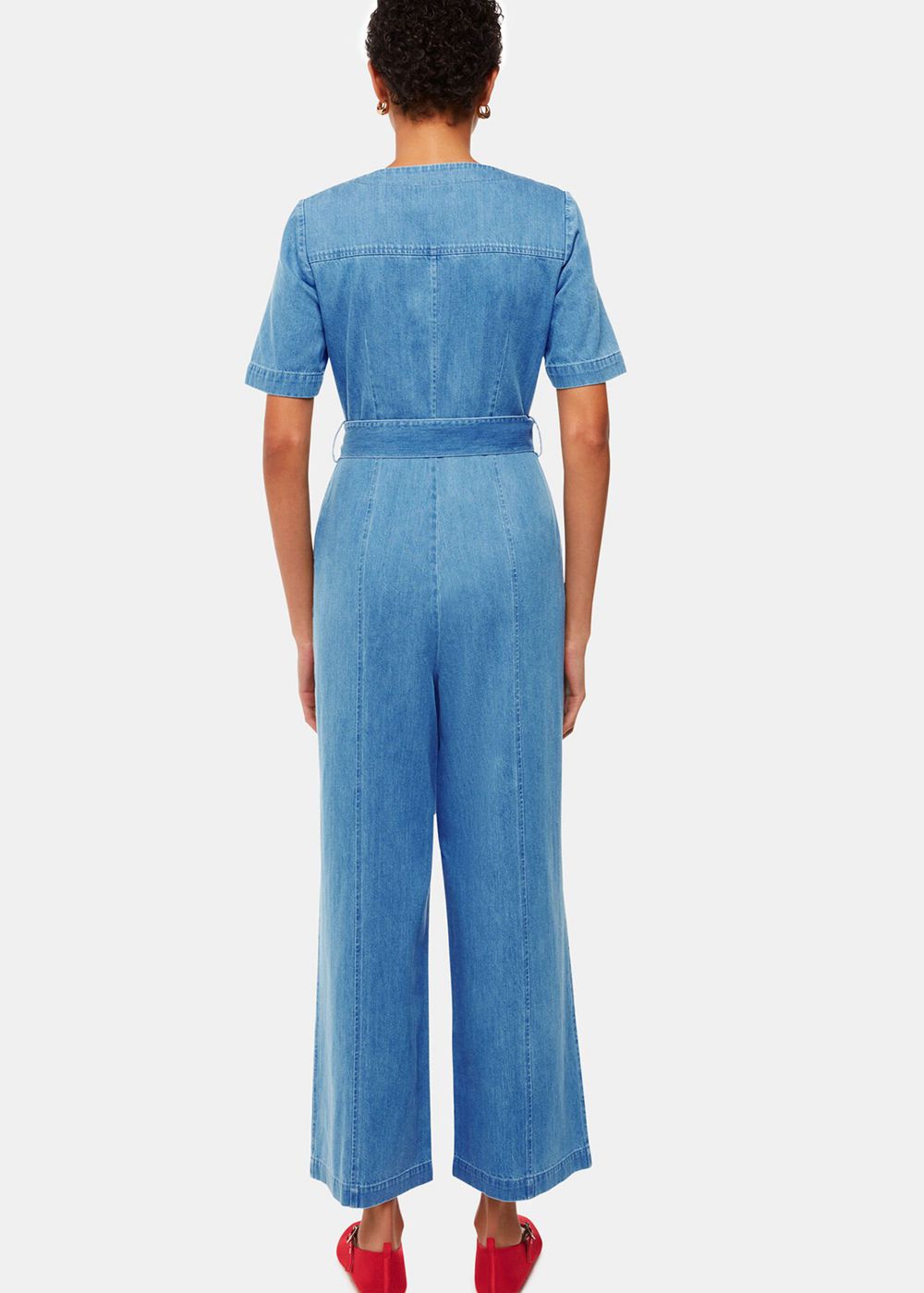 Whistles Freyja Denim Jumpsuit Blue | US-73192VFNB