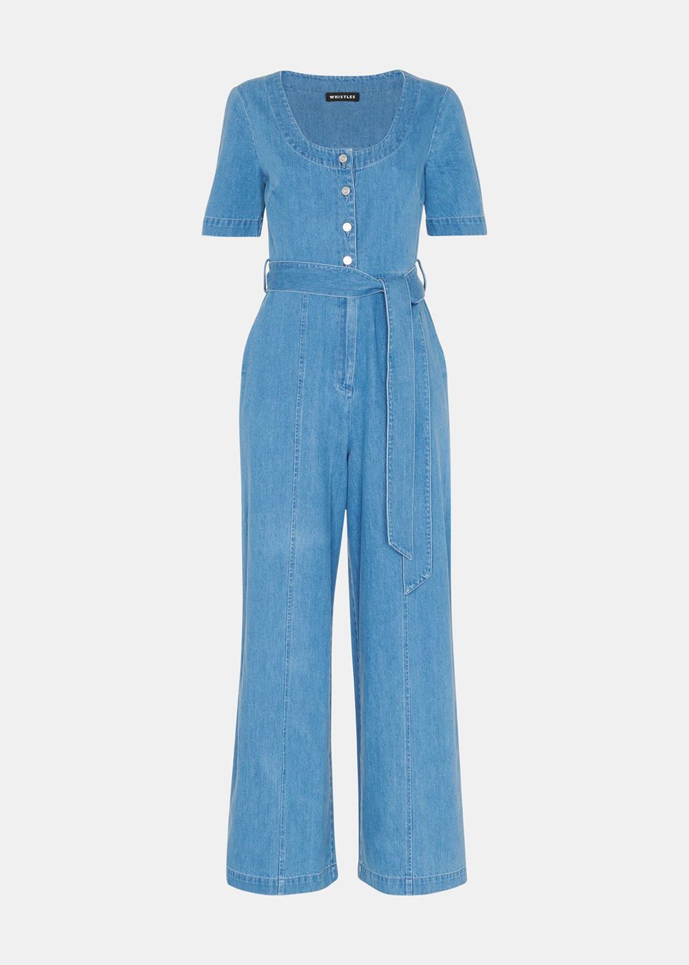 Whistles Freyja Denim Jumpsuit Blue | US-73192VFNB