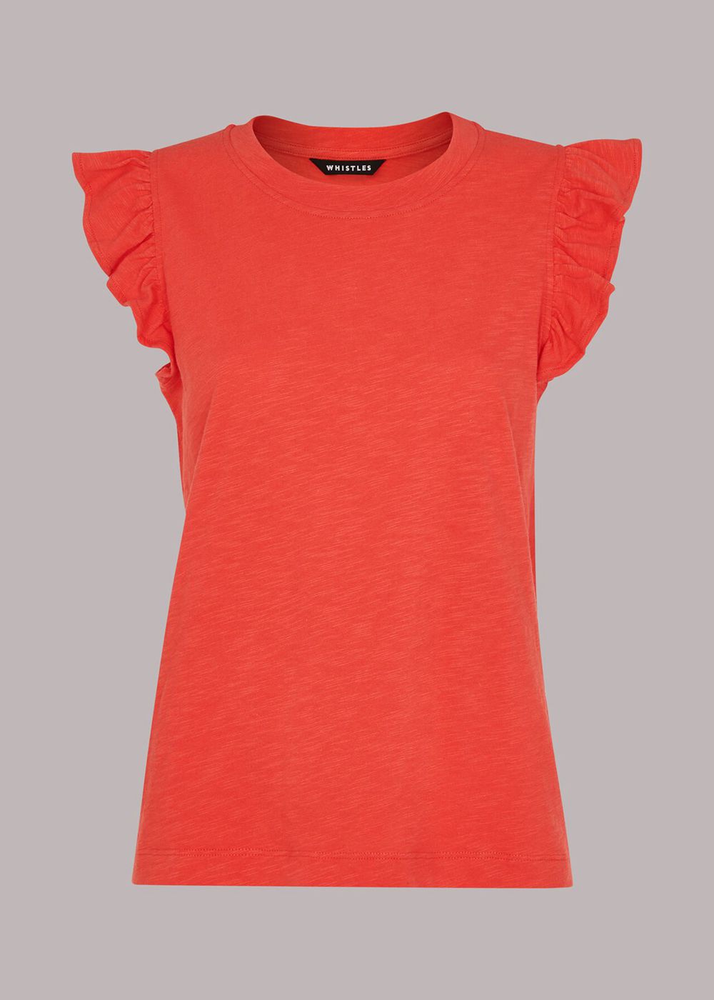 Whistles Frill Cap Sleeve T-Shirt Red | US-52847JONK