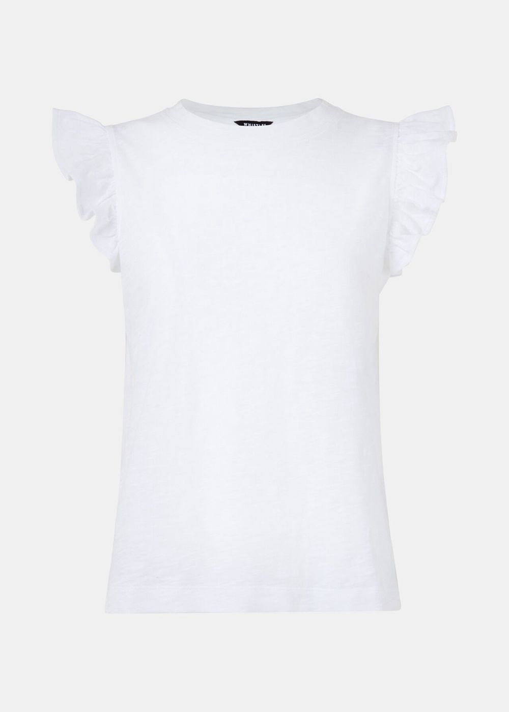 Whistles Frill Cap Sleeve T-Shirt White | US-54197JNTZ