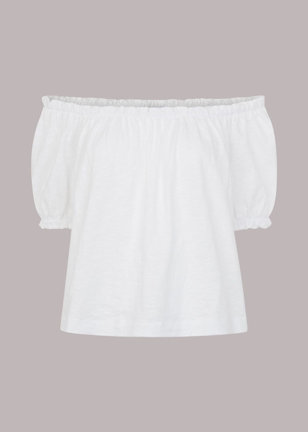 Whistles Frill Detail Cotton T-Shirt White | US-95167FNAP