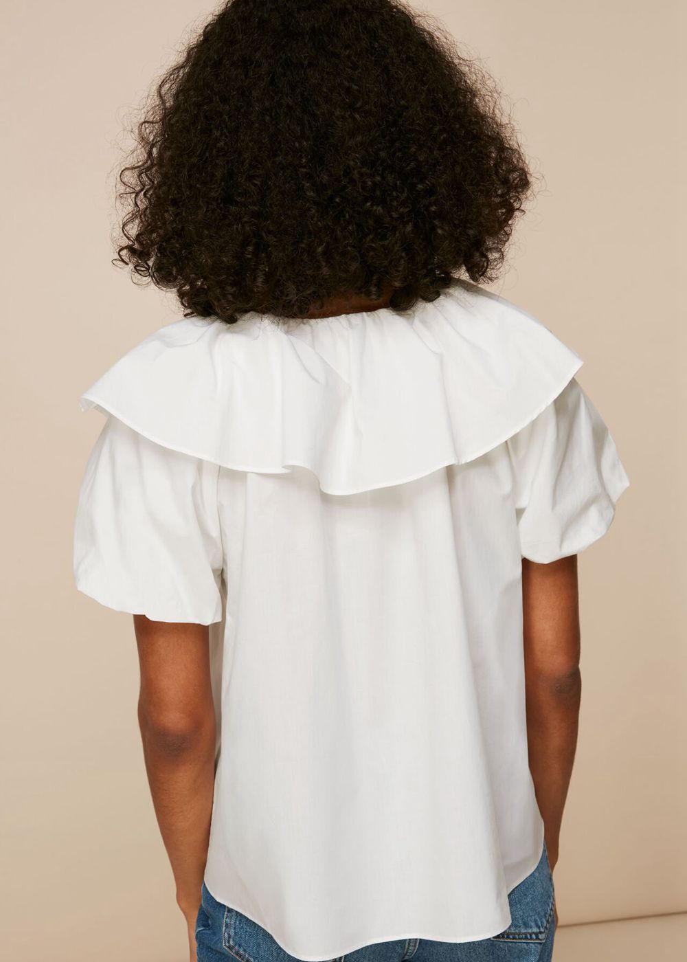 Whistles Frill Detail Poplin Top White | US-89473TBJI