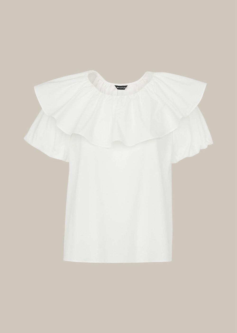 Whistles Frill Detail Poplin Top White | US-89473TBJI