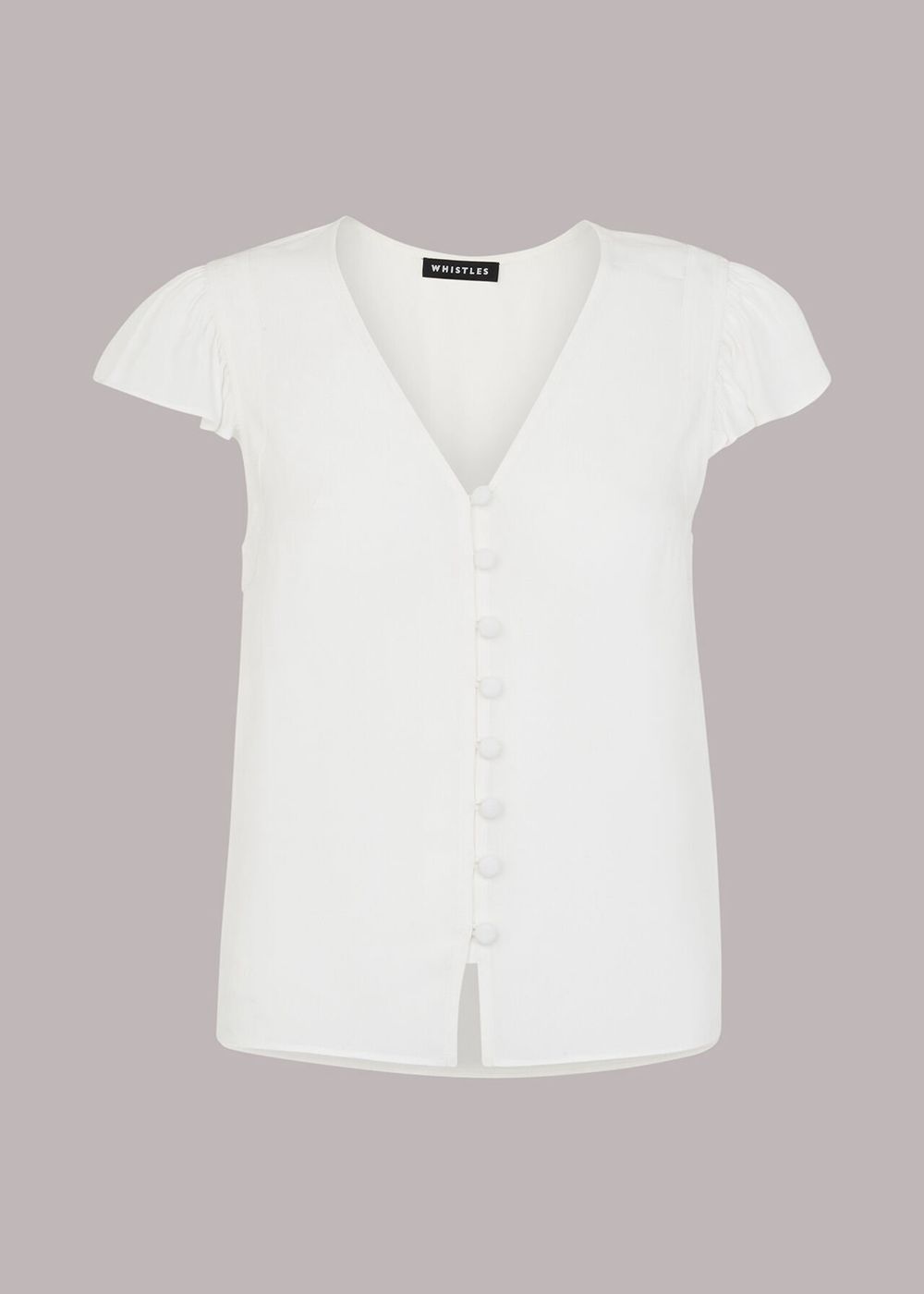 Whistles Frill Sleeve Top White | US-84129XNDB