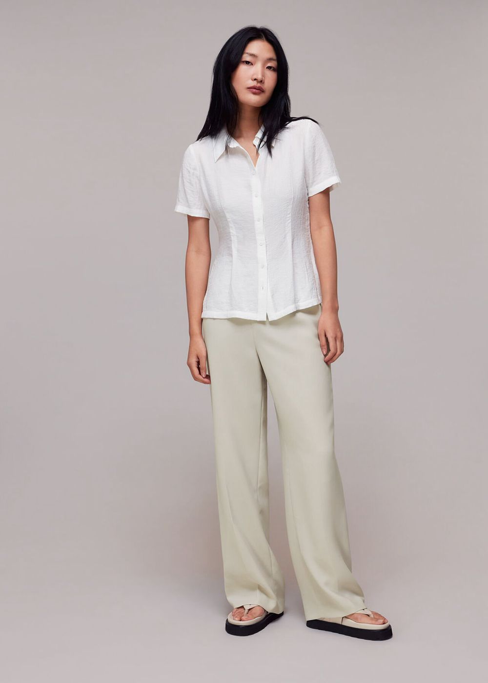 Whistles Full Length Anna Pants Neutral | US-30467OPUQ