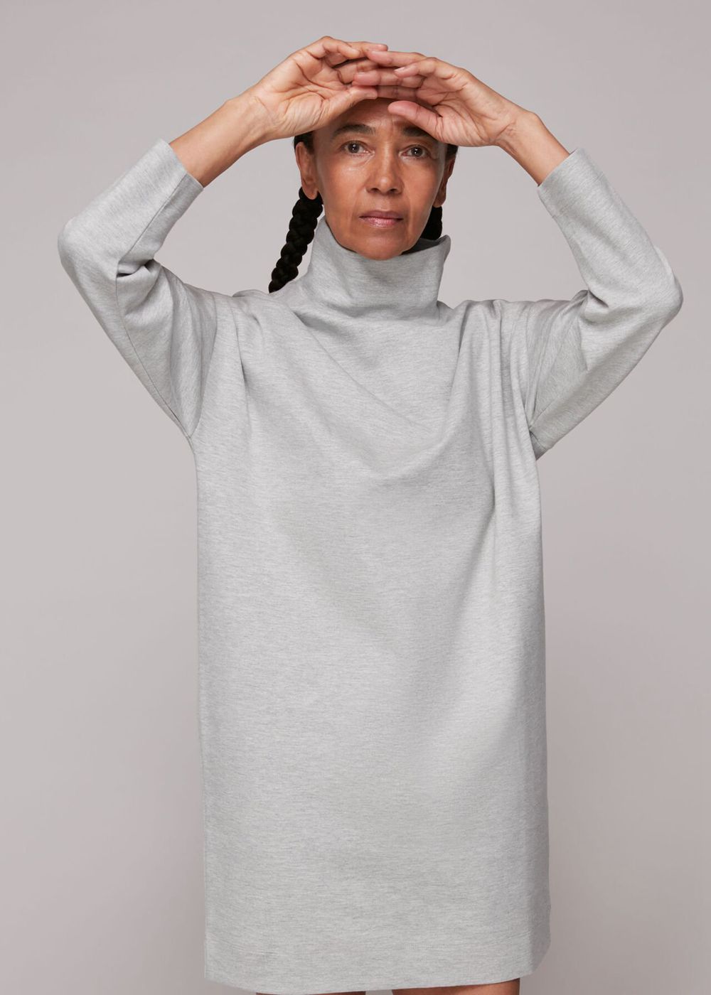 Whistles Funnel Neck Sweat Dress Grey | US-83426UTEF