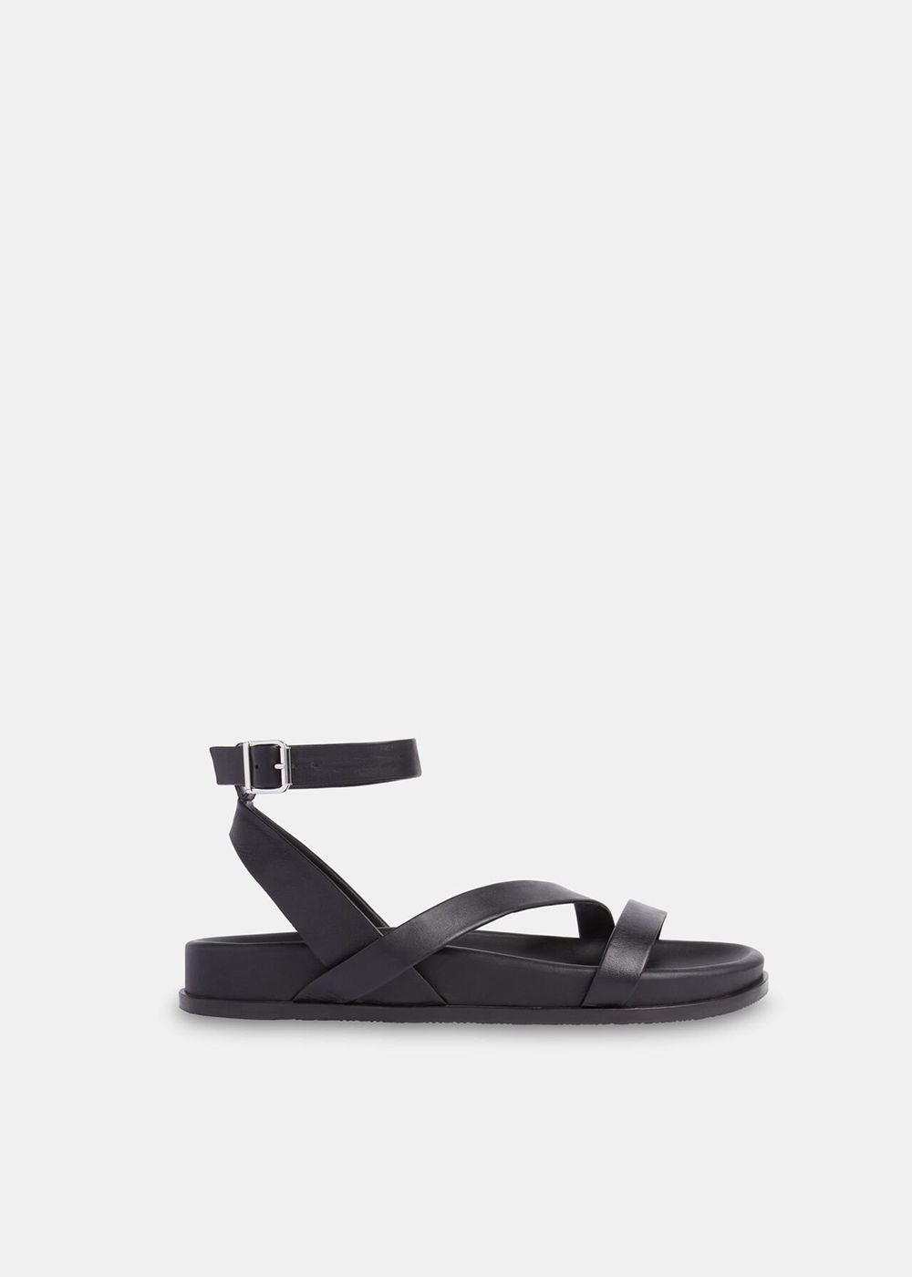 Whistles Gaia Asymmetric Strappy Sandals Black | US-26498GEXK