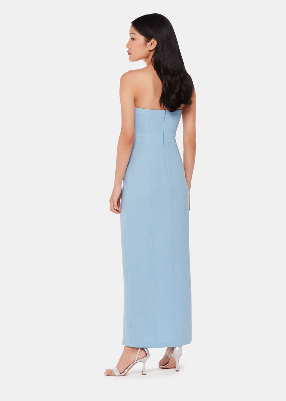 Whistles Gemma Strapless Maxi Dress Blue | US-72189YODJ