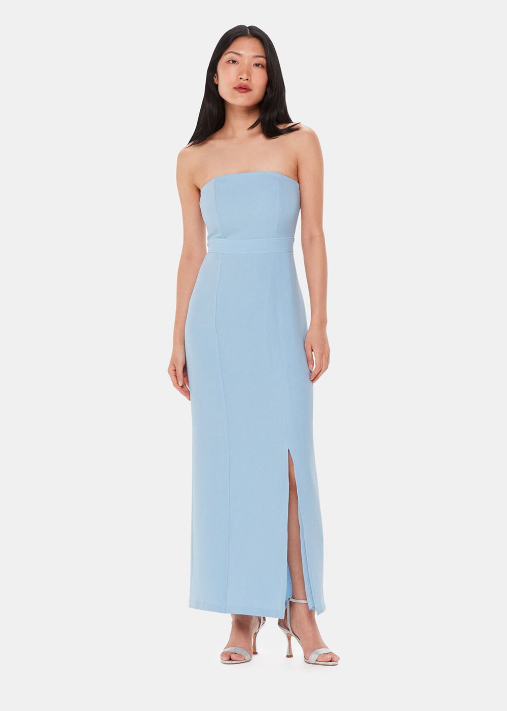 Whistles Gemma Strapless Maxi Dress Blue | US-72189YODJ