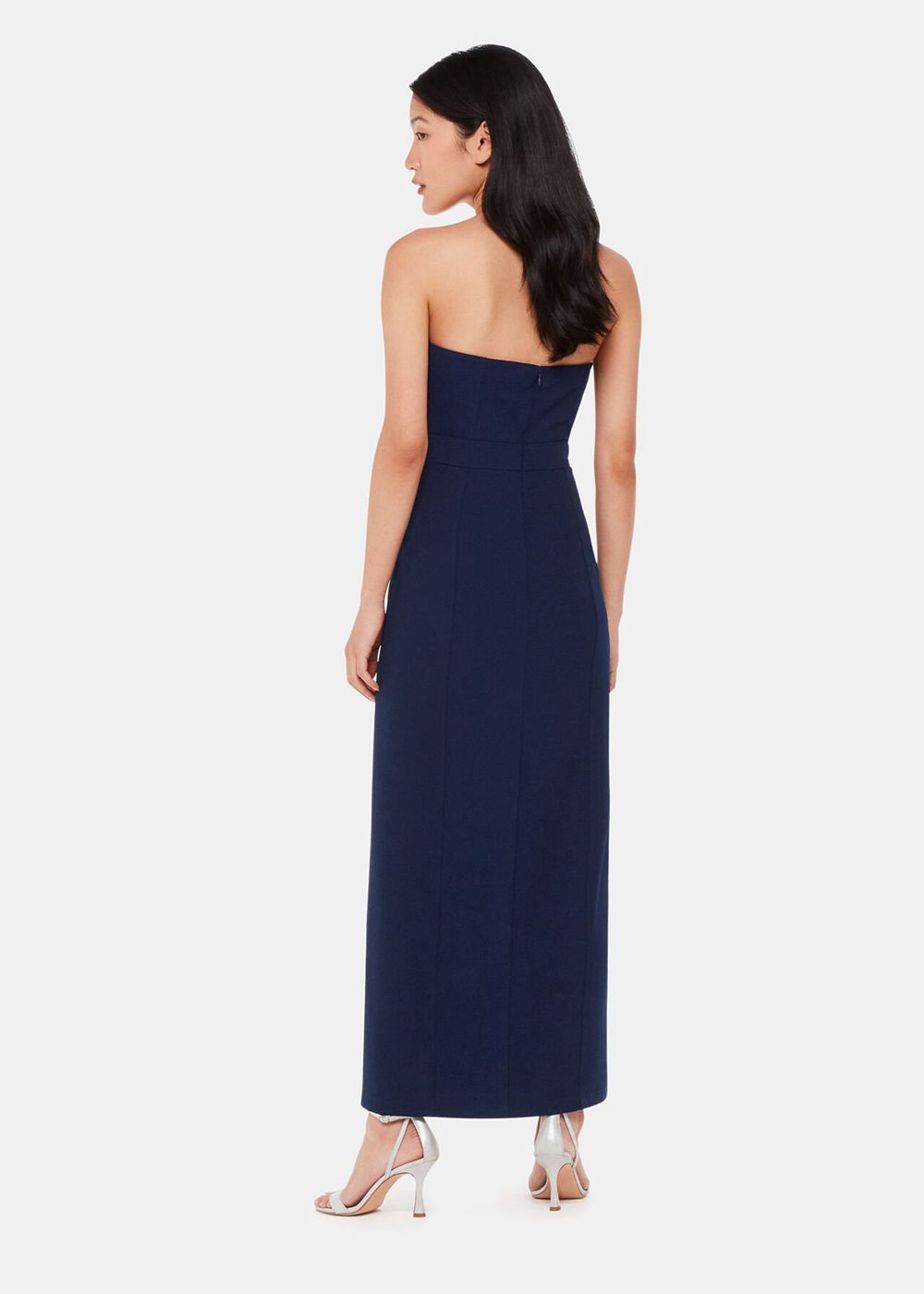 Whistles Gemma Strapless Maxi Dress Navy | US-20416COLR