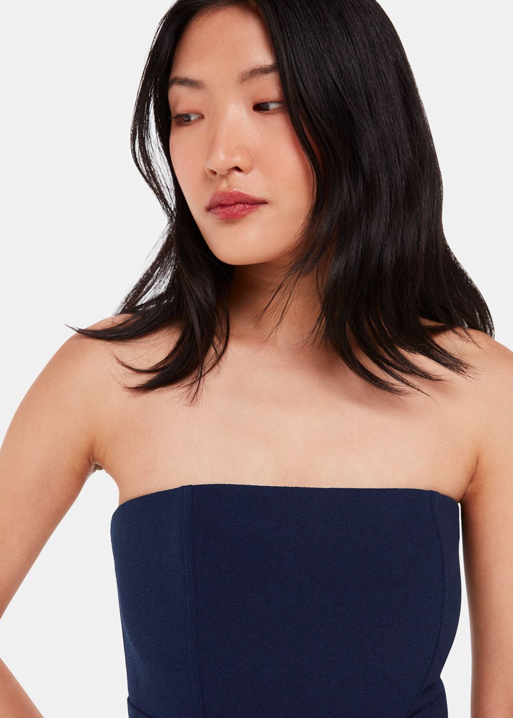 Whistles Gemma Strapless Maxi Dress Navy | US-20416COLR