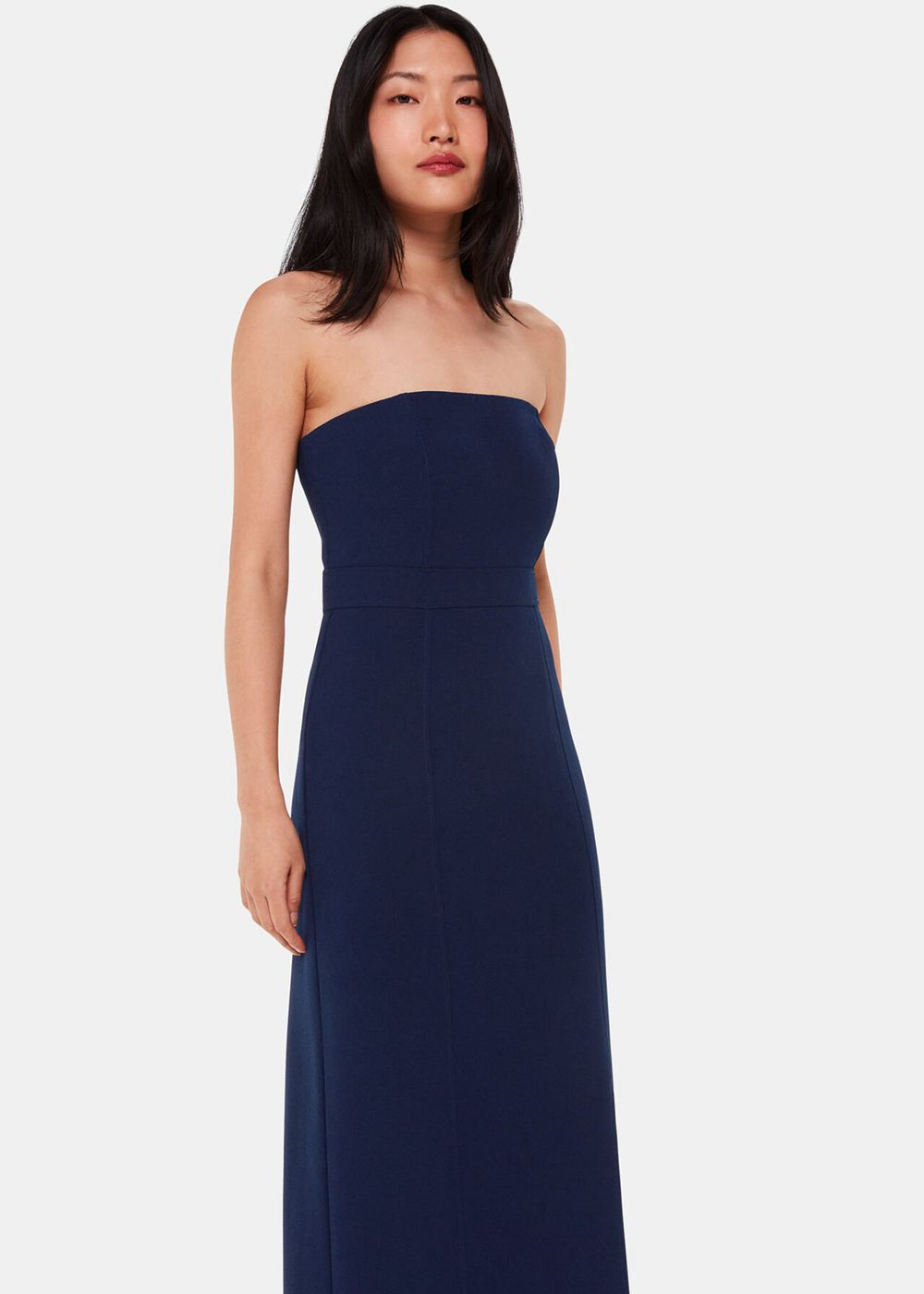 Whistles Gemma Strapless Maxi Dress Navy | US-20416COLR