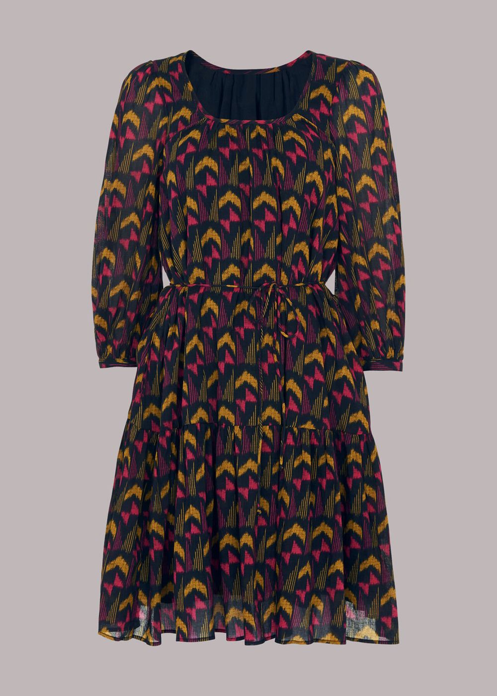 Whistles Geometric Ikat Trapeze Dress Black / Multicolor | US-13475CUEB