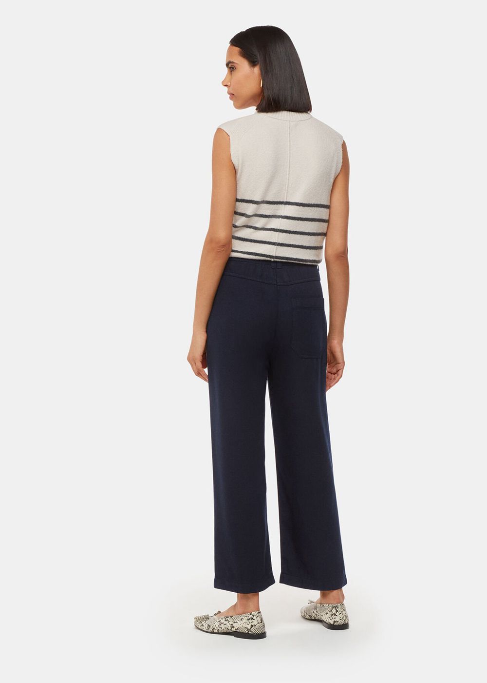 Whistles Georgia Casual Pants Navy | US-16298DOGH