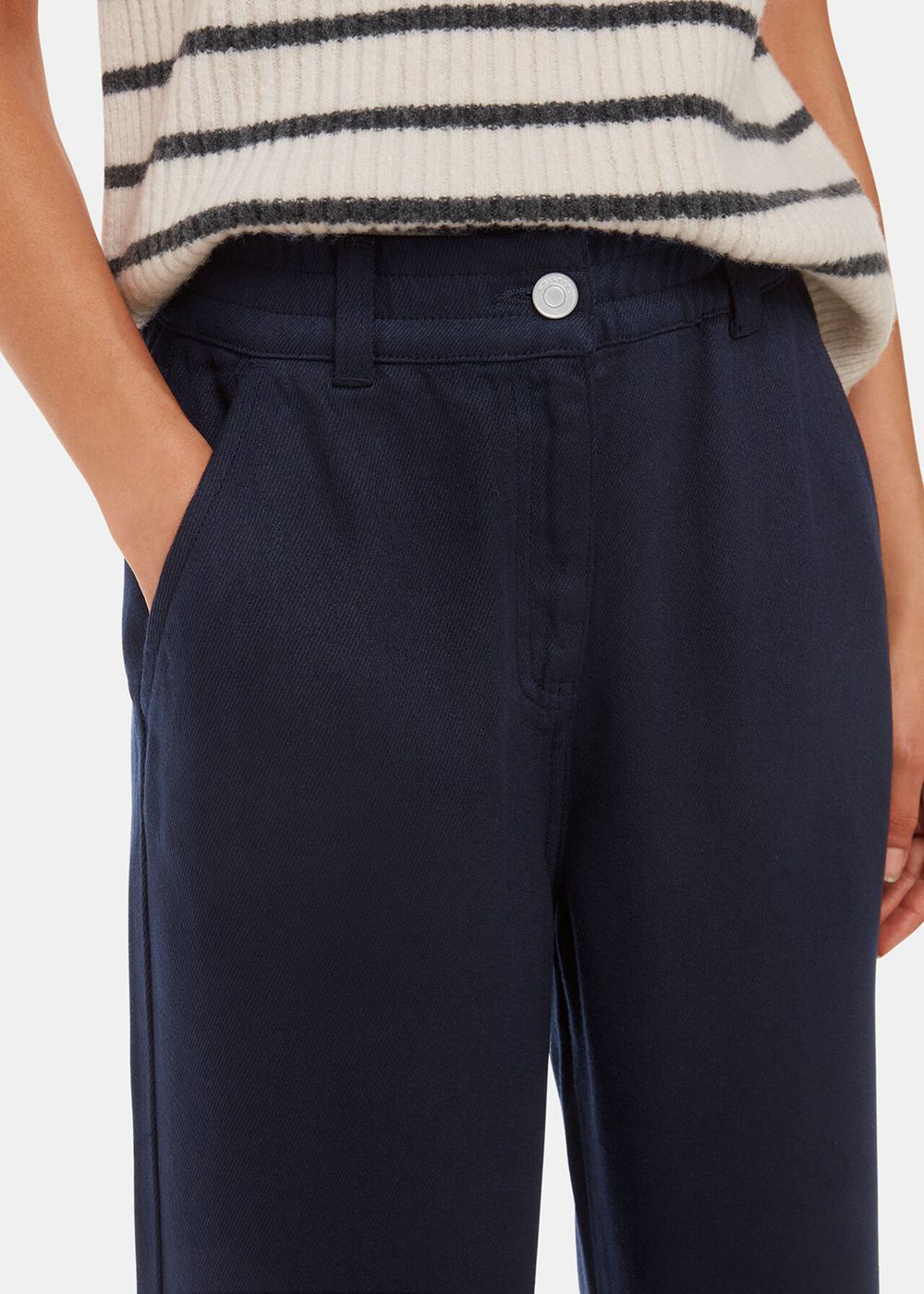 Whistles Georgia Casual Pants Navy | US-16298DOGH