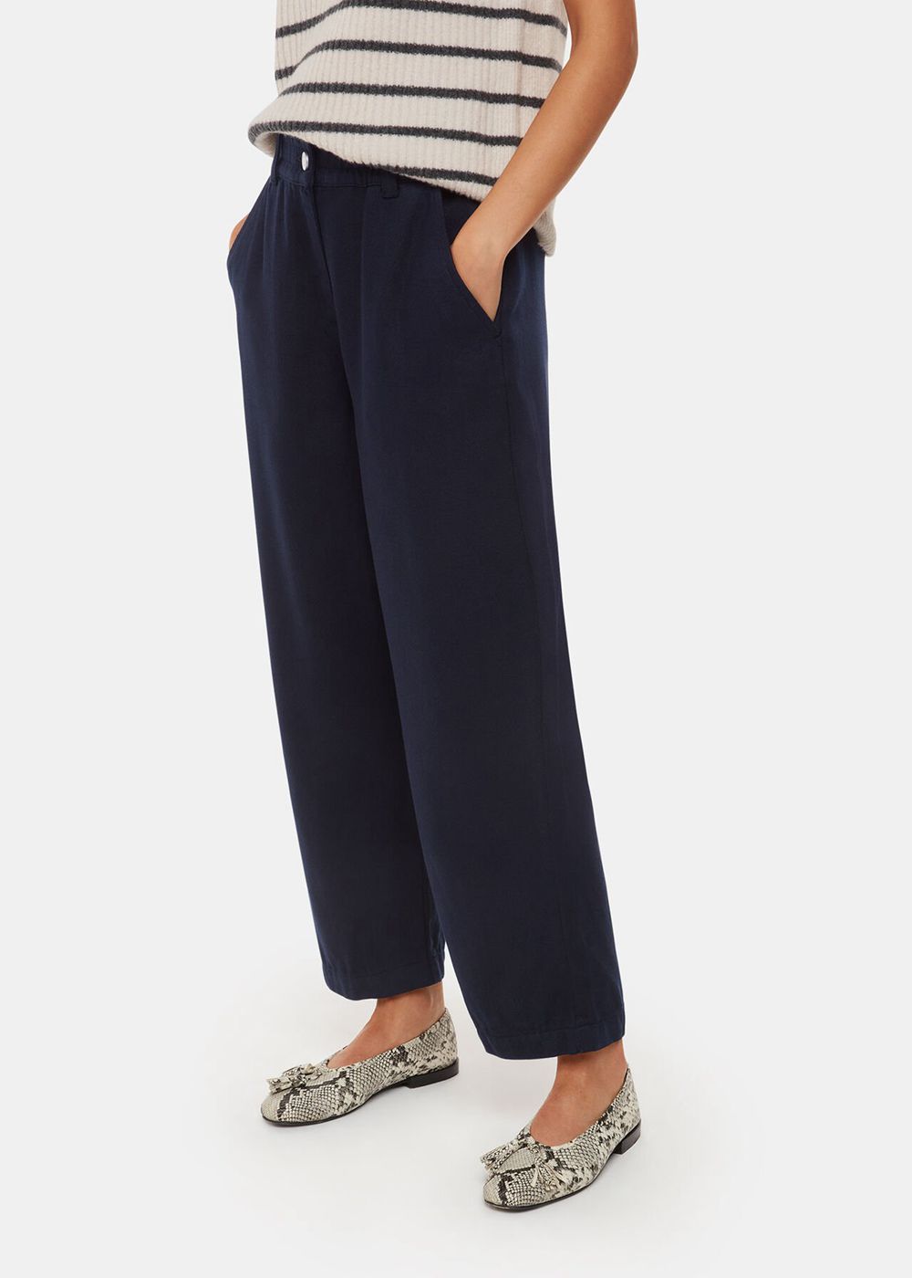 Whistles Georgia Casual Pants Navy | US-16298DOGH