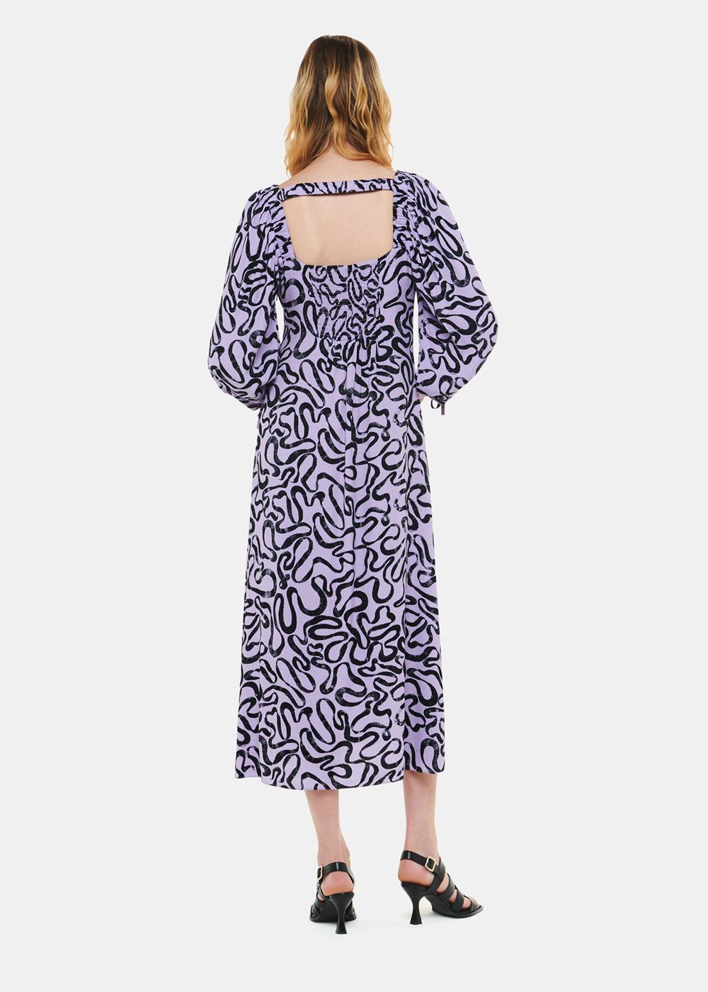 Whistles Georgie Ribbon Print Dress Purple / Multicolor | US-74923SLBV