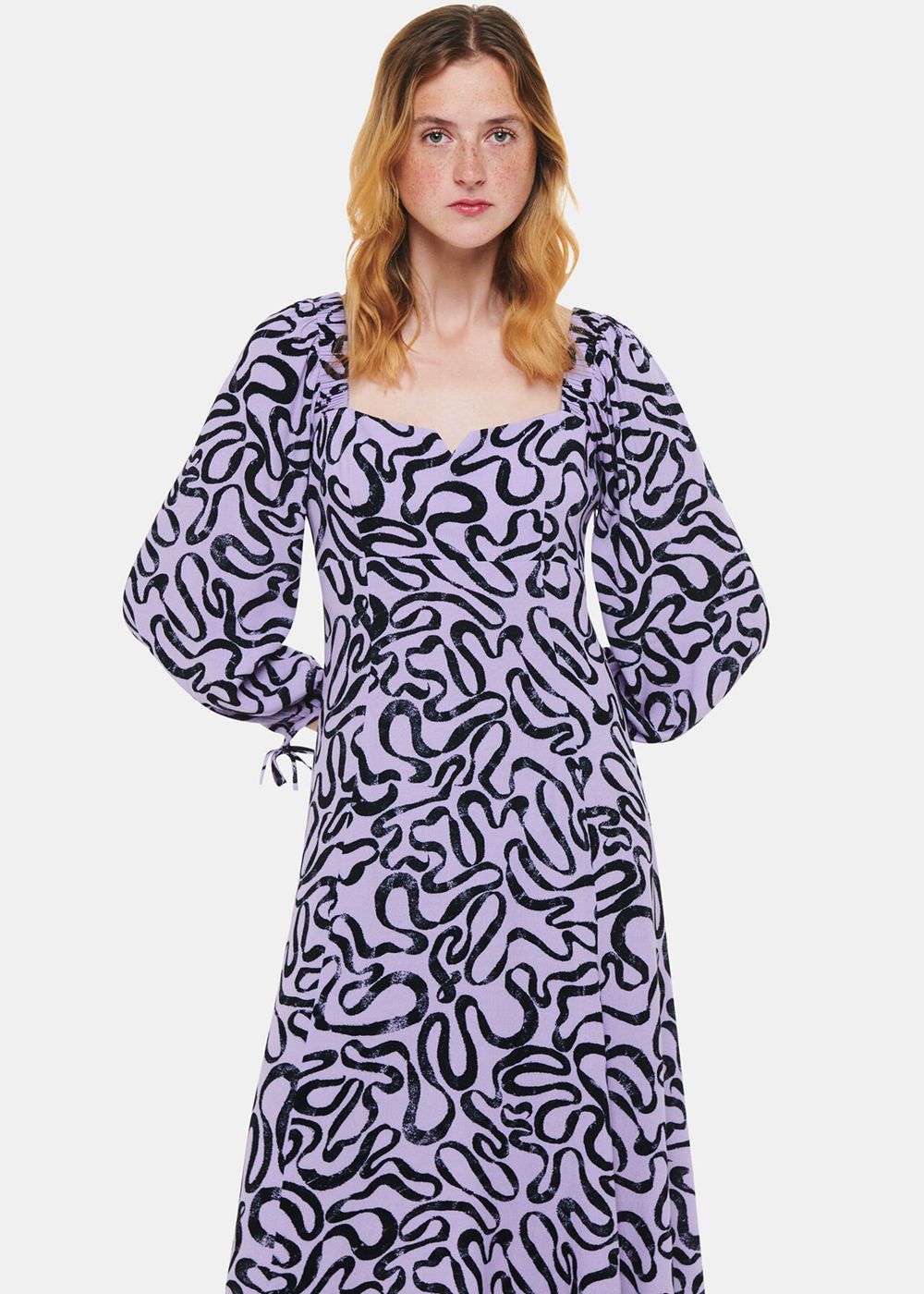 Whistles Georgie Ribbon Print Dress Purple / Multicolor | US-74923SLBV