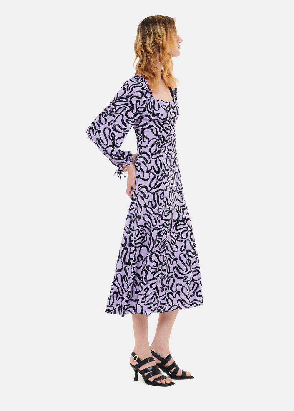 Whistles Georgie Ribbon Print Dress Purple / Multicolor | US-74923SLBV