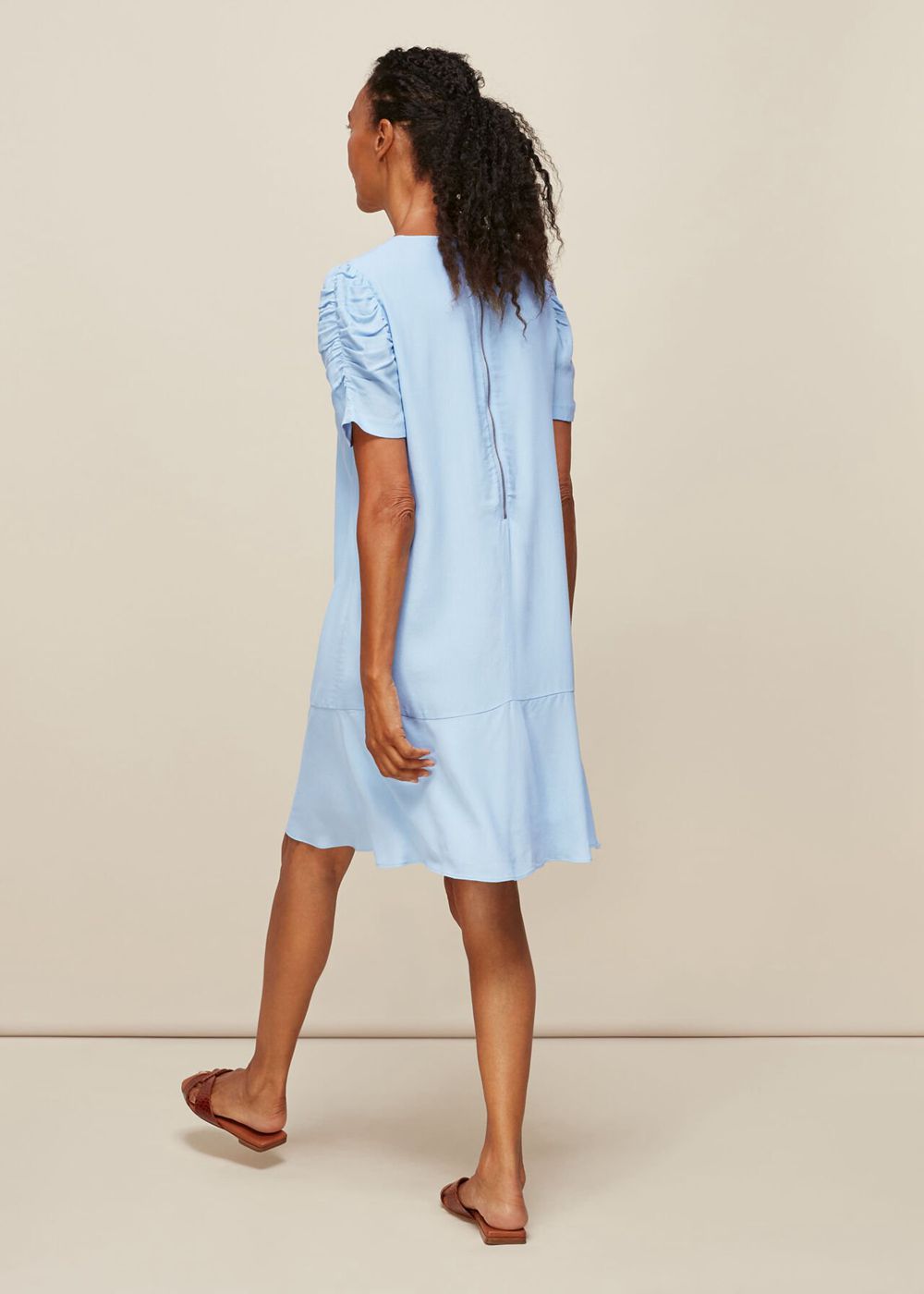 Whistles Georgina Zip Dress Blue | US-73285FWCK